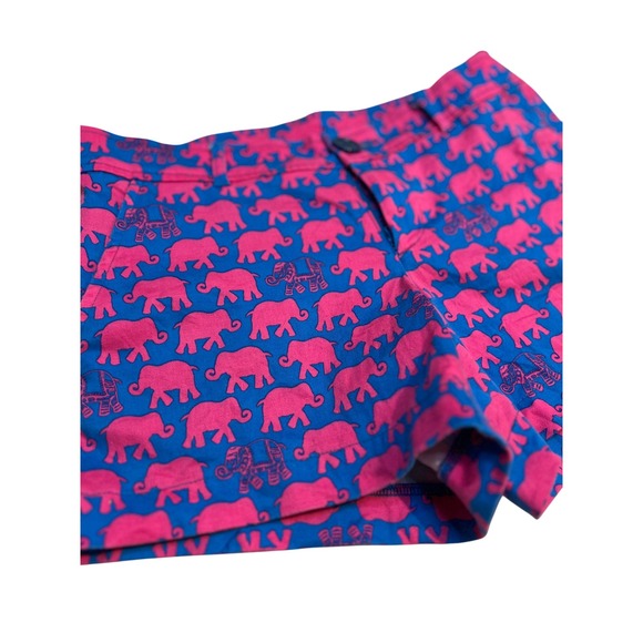 Women's Blue Pink Elephant Print Shorts Casual Summer Beach Vacation Size M - Picture 9 of 16